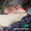 Braziliaans babyhaar kninky krullend menselijk haar pruik 13x4 kanten voorpruik voor vrouw babyhaar kanten pruiken 180% dichtheid Braziliaan