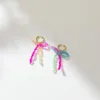 Dangle Earrings Exquisite Creative Colorful Crontal Stonal Bowknot Pendant Hoop女性の宝石の誕生日ギフトのためのシンプルなファッションチャーム