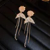 Orecchini a pennagliera Corea Zircone Crystal Fishtail Chain Tasel Drop per donne Creative Gioielli di fascia alta