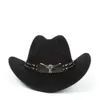 SBOY HATS 2 Rozmiar Kobiety Mężczyźni Hollow Western Cowboy Hat with Tauren Belt Winter Jumn Jazz Outback Toca Sombrero Cap 5658cm 230823