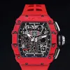 Richarmilles Luxury Automatyczne zegarki Mechanical SportsWatches Mens Series 5301 Polo Limited Edition Tourbillon Full Hollow 4450 x 4994 Manual 1103 Red Hbly