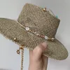 Berets Beach Hat Punk Pearl Chain DIY Concave Crown Sun Korean Letter Men's and Women's Candy Color 230823