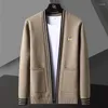 Men's Sweaters High Quality Knitted Cardigan Sweater 2023 Spring And Autumn Leisure Korean Fashion Embroidered Bee Coat