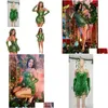 Women'S Swimwear Womens Women Poisonous Villain Sexy Cosplay Costume Dress Set Lethal Beauty Adt Poison Ivy Halloween 230630 Drop De Dhzps