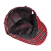 Berets HT4159 beret cap men kobiety Plaid Artister Hat Mężczyzna Kobieta retro bluszcz sboy płaski unisex regulowany dla 230823