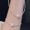 Broken Silver Pearl Necklace Armband Women's 925 Sterling Silver Necklace Light Luxury New Broken Silver Collar CHAR CHACH CESATILE NECKCHAIN