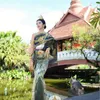 Roupas étnicas thai thai toutff feminino terno de saia longa sem alça
