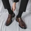 Отсуть обувь Высококачественная бизнес-формальная кожаная обувь мужская повседневная одежда классическая итальянская формальная оксфордская мужская обувь 38-46 230824