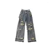 Men's Jeans Slim Fit Mens Streetwear Korean Designer Regular Straight Distressed Denim Homme Pants Hip Hop Hole Trousers C63