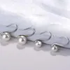 Studörhängen Ruifan 6/8/10mm Simulerat White Pearl Ear Hook Women Fashion Korean Jewelry Earring for Girls Gift Yea196