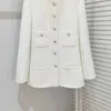 Giacche da donna tweed passway 23fashion giacca bianca semplice singolo petto rotondo in seta di seta solido cappotto eleganti abiti di fascia alta