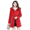 Trench da donna 6xl Down Cotton Coat Women 2023 coreano per inverno spesso calda e mira con cappuccio con cappuccio con cappuccio