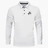 Polos hommes hommes à manches longues automne mode Polos coupe ajustée impression affaires décontracté 230823