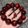 Strand Natural High Density Rosewood Old Bracelet Small Leaf Buddhist Beads Play Rosary