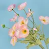 Decorative Flowers 4 Head Artificial Poppy Silk Party Wedding Bridal Bouquet Decoration Garden Outdoor