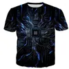 Camisetas masculinas Camiseta eletrônica 3D Camiseta impressa para homens e mulheres no verão moda casual manga curta harajuku street t-shi