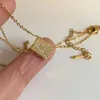 Hanger kettingen eenvoudige koperen zirkoonnaam initiële letter vierkante ketting voor vrouwen goud kleur cz alfabet charm staal dunne ketting choker