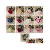 装飾的な花の花輪結婚式の飾り本物のタッチ素材人工ローズブーケホームパーティーデコレーションフェイクシルクシングルdhiyf