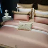 Sängkläder sätter lyxbroderi El Style 4/7st Bedding Set 1000TC Egyptian Cotton Soft Silky Däcke Cover Flat/Fitted Bed Sheet Pillowcases 230823