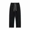 Pantalons pour hommes de haute qualité à carreaux en velours côtelé décontracté évasé Jogger piste Patchwork ceinture élastique hommes empilés Flare pantalons de survêtement