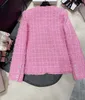 Giacche per le donne Tweed rosa 2023 Nuova giacca invernale Moda Camelia Catene Giacca di tweed Cappotti Designer Donna Festa della mamma Regalo di Natale A71I