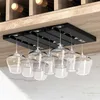 Cuisine sous armoire support de poinçonnage gratuit support de verre à vin multi-fonction ification verres à pied tasse en verre support suspendu HKD230823