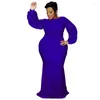 Plus Size Dresses Party Sequins XL-5XL Autumn Long Sleeve Zipper Full Length Dress Evening Club Luxury Vestidos