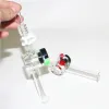 Hopahs Glass Rig Stick Mini Nectar med tjock Pyrex Clear Filter Tips Tester Straw Tube Water Pipes Silicone Wax burkar ll