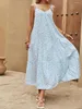 Casual Dresses Women s tryckta ärmlös klänning Bind Summer Flower Party Loose Length Beach Street Clothing