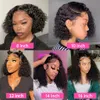 13x4 Short Bob Deep Wave Frontal Wig Water Wave Curly Glueless Wig Human Hair Ready To Wear T Part Lace Front Human Hair Wigs