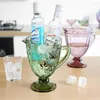 Wine Glasses Three-piece Set European Cold Tea Kettle Embossed Creative Glass Milk Juice Pot 1300 Ml Water 2 Pcs 350ml Cups