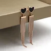 Studörhängen Yun Ruo 2023 Elegant Round Tassel Earring Woman Rose Gold Color Titanium Steel Jewel Girl Gift Party Never Fade Wholesale