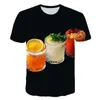 Herr t shirts sommar uppfriskande dryck öl grafik för män mode personlighet intressant tryck t-shirt trend casual hip hop shirt