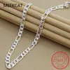 Correntes Meekcat de alta qualidade 8mm 20 '' 45-60cm Men colar 925 colares de corrente de figuragem prateada para o presente de festa de joias masculinas