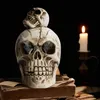 Decorative Objects Figurines Human Skull Resin Statue Creepy Skull Backflow Incense Punk Home Decorations Incense Holder 230823