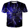 Camisetas masculinas Camiseta eletrônica 3D Camiseta impressa para homens e mulheres no verão moda casual manga curta harajuku street t-shi