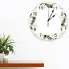 Relógios de parede Plantas tropicais folhas verdes de palmeira relógio de quarto grande cozinha moderna jantar redonda sala de estar assistir decoração de casa