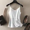 Women's Tanks Fashion Shiny Satin Smooth Camis Slim Fit 2023 Summer Sexy Camisole V-neck Top For Women Streetwear Crop Y2k