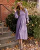 Casual Dresses Women's Flounce Shirred Dress A Line Ruffle Hem Elegant Long Lantern Sleeve Vintage Maxi Boho Female Clothing For Party