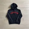 Män passar Trapstar Tracksuit Set Arch Panel Red Letters Top Quality Embroidered Hoodie Jogging Pants UK London High Street2075