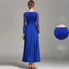 Abiti da ballo da ballo da ballo da ballo donne maniche lunghe pizzo standard internazionale Waltz danza abiti da ballo costumi per feste