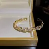 Bangle Real Gold Ploated Zirkoon Chain Open Bracelet Dongdaemun Super Flash Temperament hoogwaardige sense mode sieraden