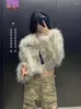 Women's Fur Eco Friendly Imitation Coat For Winter Short Jackets Faux Printed Vintage Cropped Jacket Clothing