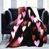 Filtar älskar hjärta kast filt rött hjärta romantisk tema filt för soffan bäddsoffa sängen varm lätt supermjuk king size r230824