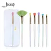 Outils de maquillage Jessup pinceaux ensemble 7 pièces fard à paupières correcteur mélange Contour yeux brosse cheveux synthétiques avec sac cosmétique 230823