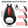 Cockrings Anneau pénien réglable pour hommes Télécommande Anneaux de pénis vibrants Retard d'éjaculation Stimulation des testicules Sex Toy Couples 230824