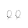 Hoop Earrings 925 Silver Round Inlay Black And White Dual Tone Diamond Trend For Women Simple Charming Compact Jewelry INS