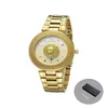 Top montres de luxe femmes montre-bracelet à quartz femme rose bande de maille dorée lion logo mode cadran horloge dames bracelet montre G304O