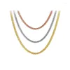 Cadenas 100 Real Pure 925 Plata de ley 18k Color oro Collar de clavícula para mujer Alta calidad Cadena femenina Gargantilla Joyería de lujo
