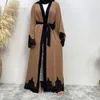 Casual klänningar muslimska kvinnor kläder mode öppna abaya kaftan dubai kalkon lyx islam robe afrikansk lång klänning kimono ramadan caftan